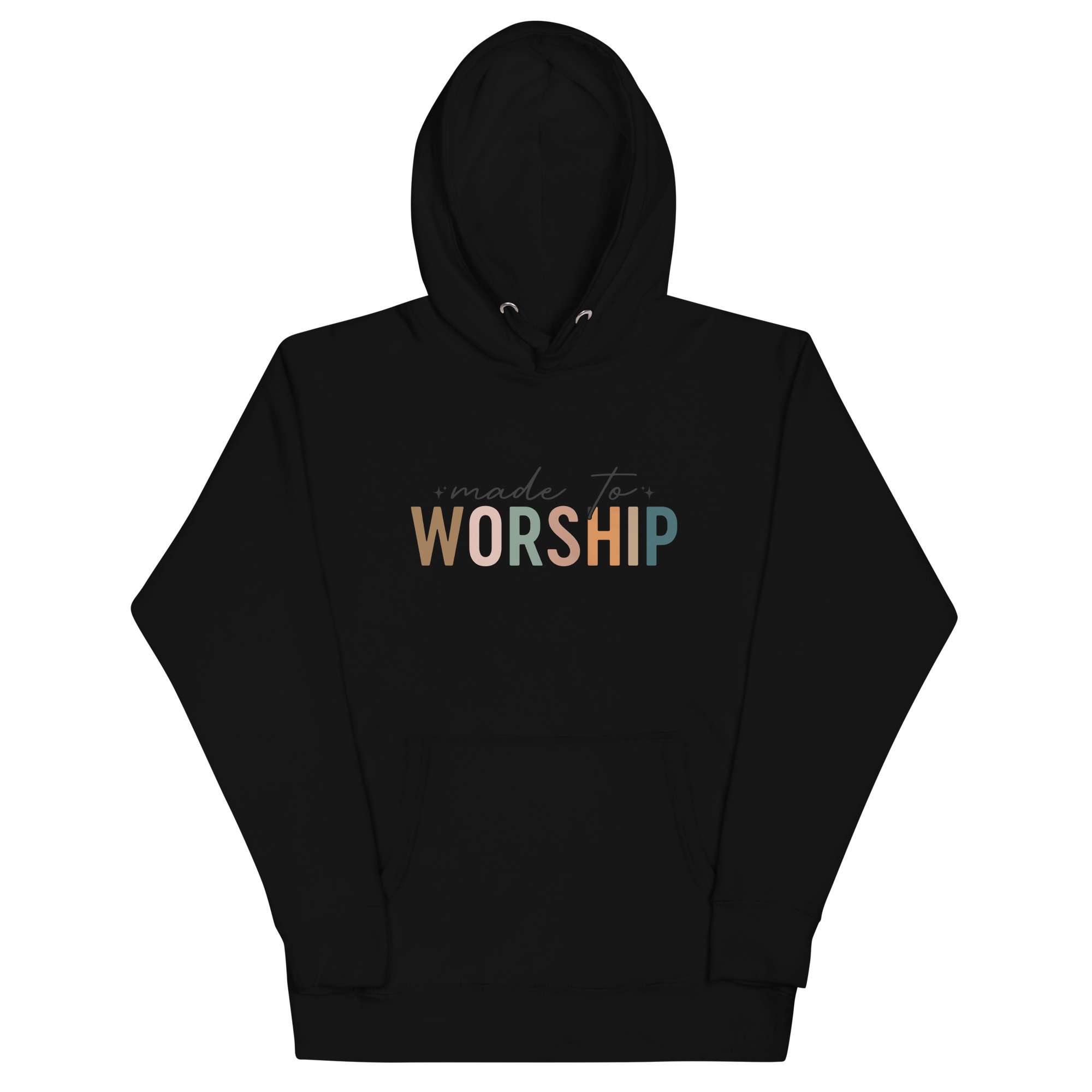 made to worship unisex-premium-hoodie-black-front