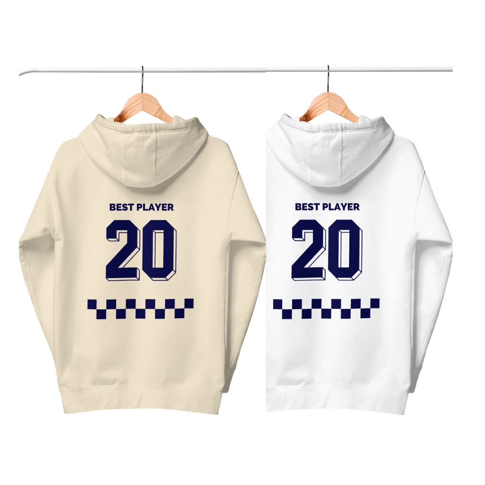 Best player matching couple Unisex Hoodie white