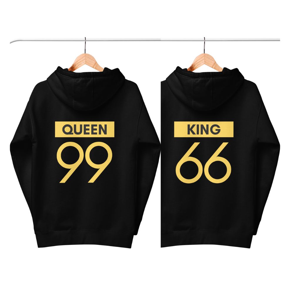 king 66 and Queen 99 matching couple Unisex Hoodies