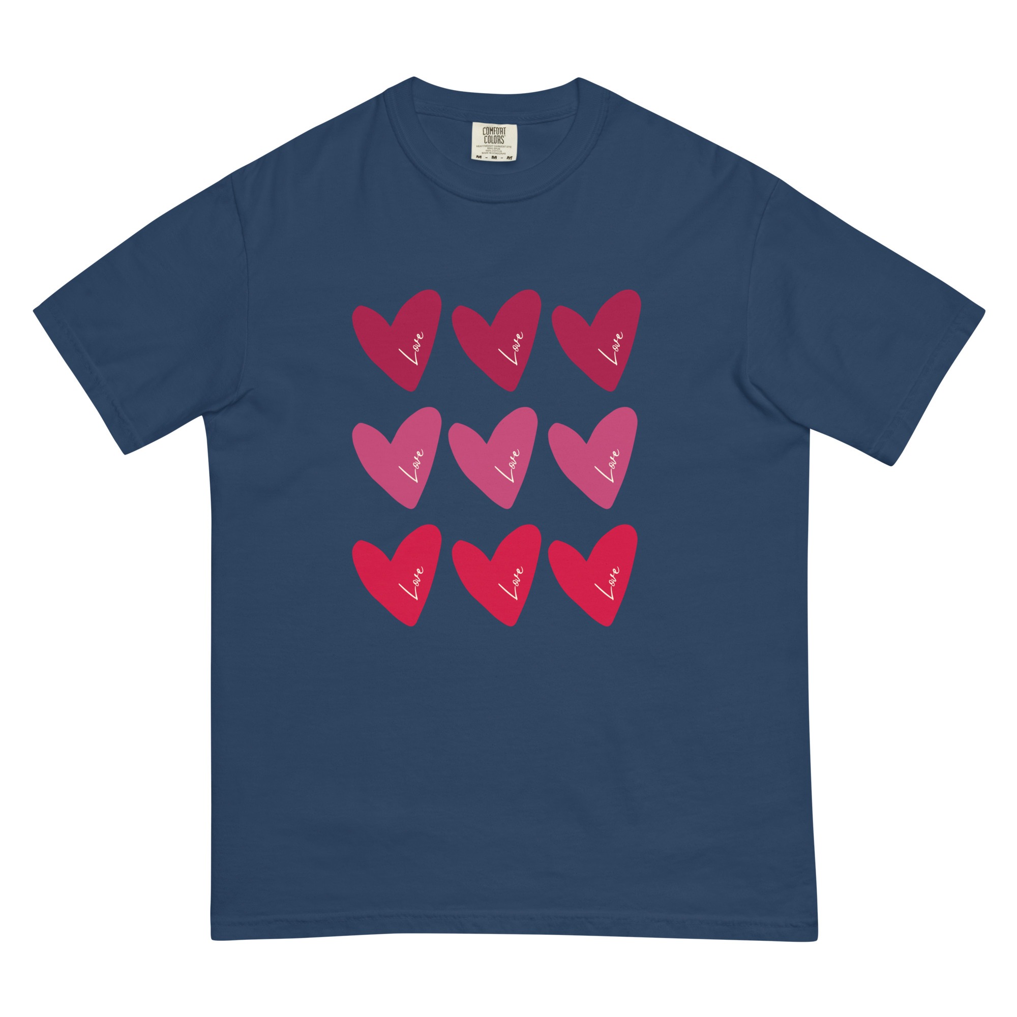 Cute Love Hearts unisex t-shirt navy