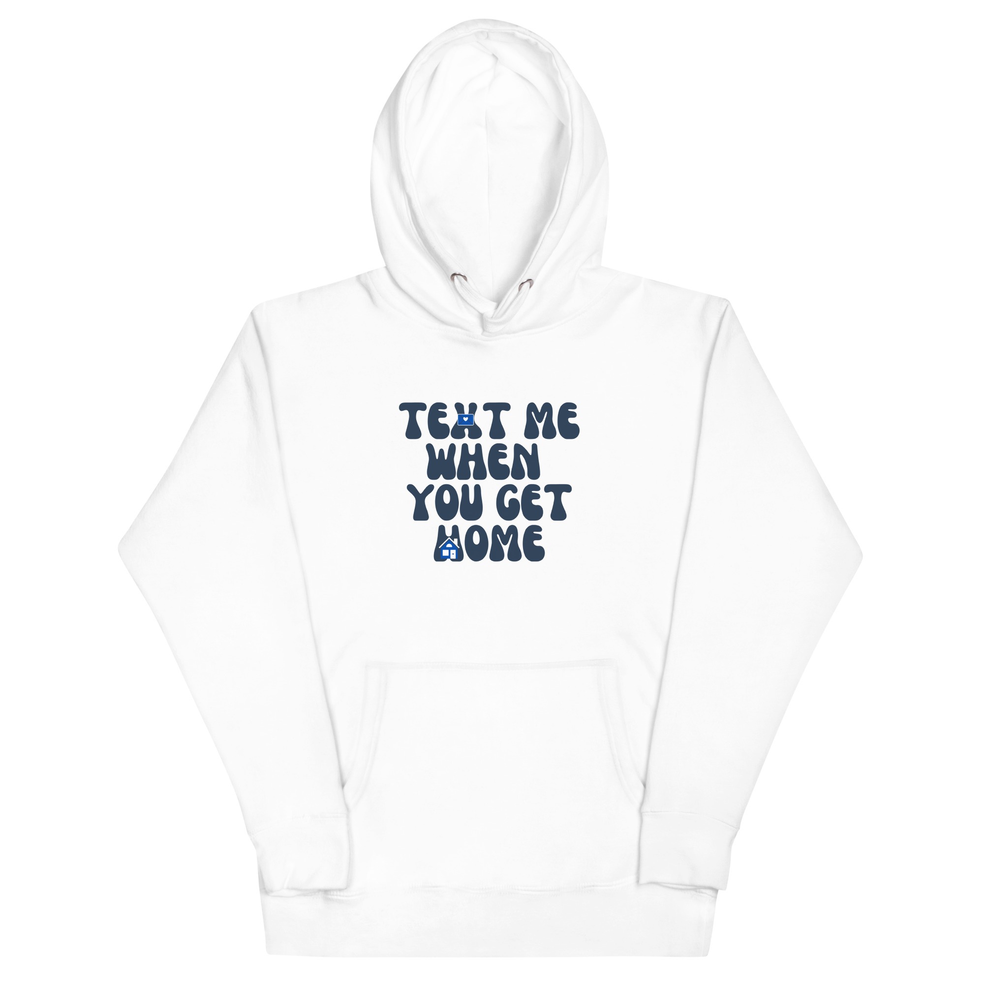 Text me when you get home couple unisex-premium-hoodie-white-front