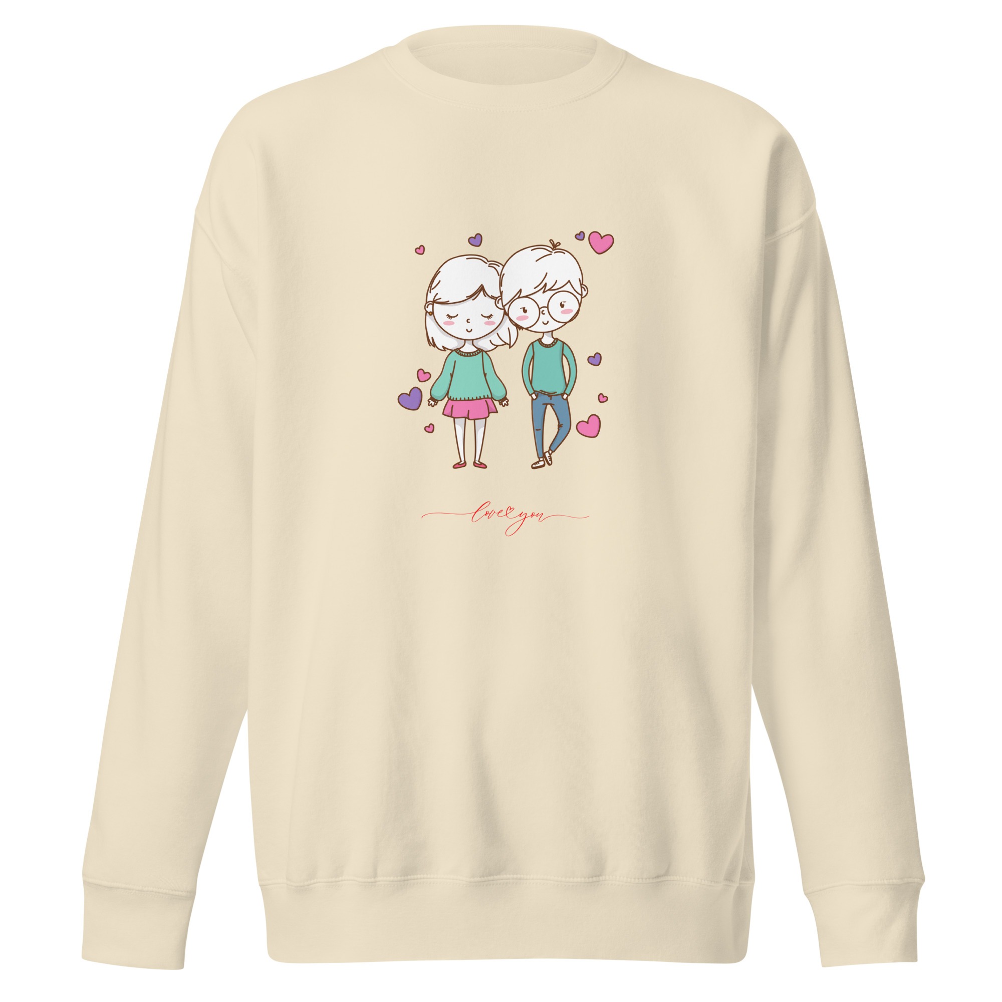 Cute Love You Unisex Sweatshirts bone