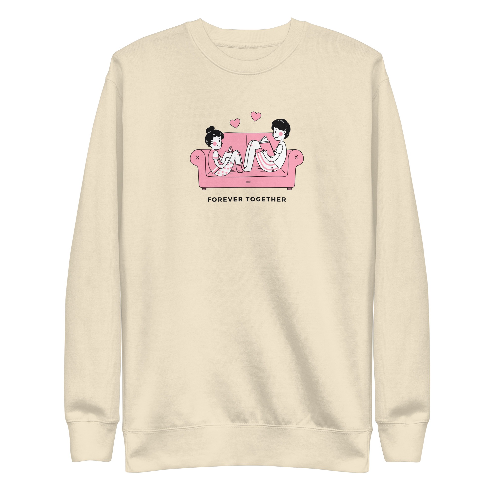 Cute Forever Together Unisex Sweatshirt bone