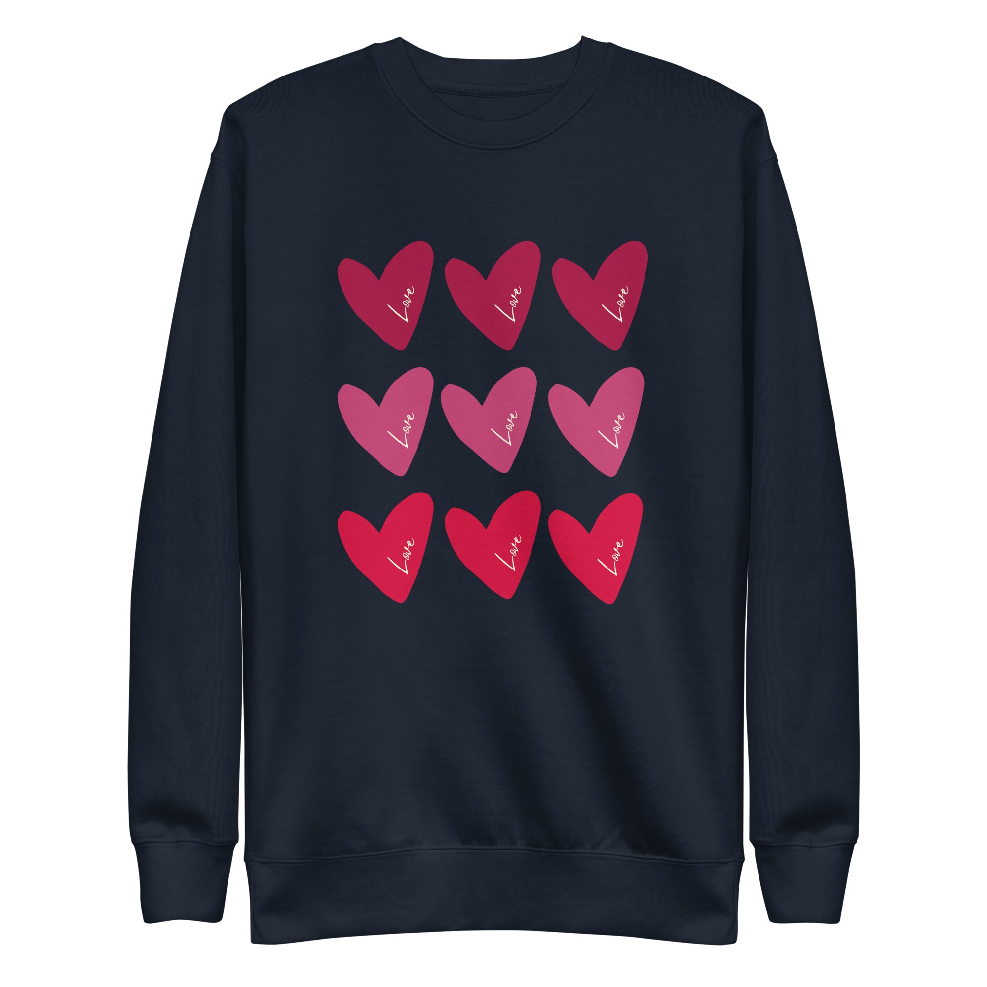 Cute love heart Unisex Sweatshirt navy